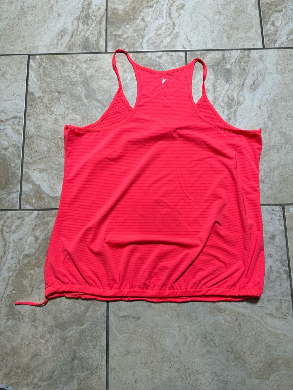 Old Navy Neon Pink Drawstring Racerback Tank - Picture 3 of 6